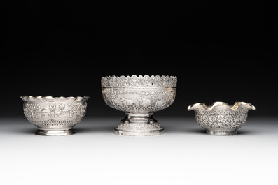 Eight silverwares, primarily South- and Southeast Asia, 19/20th C.