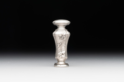 A parcel-gilt silver spoon and a 'C.J.K.' engraved seal stamp, Russia and possibly France, 19/20th C.