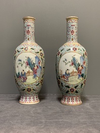 R1A pair of Chinese famille rose 'boys' vases, Qianlong mark, Republic