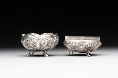 Eight silverwares, primarily South- and Southeast Asia, 19/20th C.
