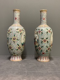 R1A pair of Chinese famille rose 'boys' vases, Qianlong mark, Republic