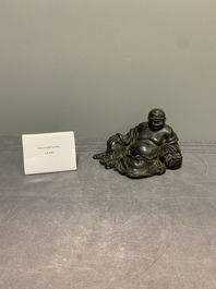A Chinese bronze Budai, 17th C.
