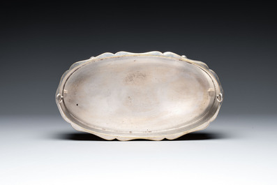 A large silver jardini&egrave;re on a mirror stand, Raymond Ruys, Antwerp, 1920-1930