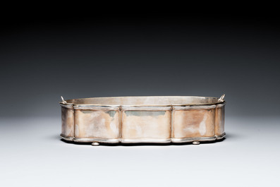A large silver jardini&egrave;re on a mirror stand, Raymond Ruys, Antwerp, 1920-1930