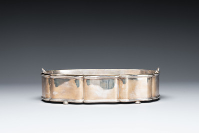 A large silver jardini&egrave;re on a mirror stand, Raymond Ruys, Antwerp, 1920-1930