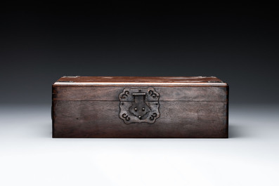A rectangular Chinese huali document box, 18/19th C.