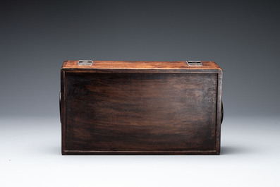 A rectangular Chinese huali document box, 18/19th C.