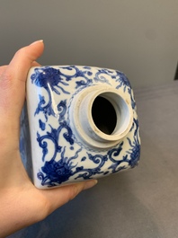 A pair of Chinese blue and white 'Long Eliza' square flasks, Kangxi