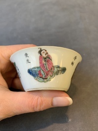 A rare set of ten Chinese famille rose 'Wu Shuang Pu' nesting bowls, 19th C.