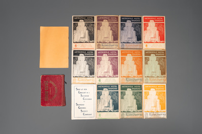 11 bulletins about the Cathay Hotel, a report of the Sino-Belgian Friendship Association and a pass book of Shanghai General Supply Co., 20th C.