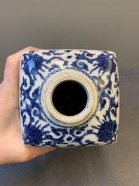 A pair of Chinese blue and white 'Long Eliza' square flasks, Kangxi