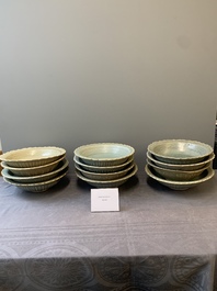 12 Thai celadon dishes from the Royal Nanhai cargo, Sten Sj&ouml;strand collection, 15/16th C.