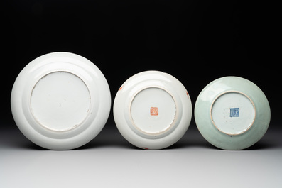 15 Chinese famille rose, qianjiang cai and monochrome wares, 19/20th C.