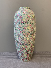 A Chinese famille rose 'millefleurs' 'ladies in a garden' vase, Republic
