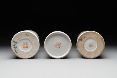 15 Chinese famille rose, qianjiang cai and monochrome wares, 19/20th C.