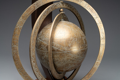 An Islamic brass astrolabe and a Persian sundial with compass, 19th C.