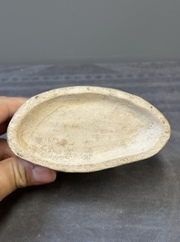 A Chinese junyao purple-splashed tripod censer and a Cizhou brush washer, Ming