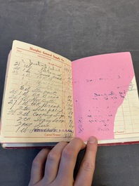 11 bulletins about the Cathay Hotel, a report of the Sino-Belgian Friendship Association and a pass book of Shanghai General Supply Co., 20th C.