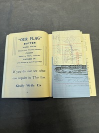 11 bulletins about the Cathay Hotel, a report of the Sino-Belgian Friendship Association and a pass book of Shanghai General Supply Co., 20th C.