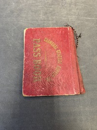 11 bulletins about the Cathay Hotel, a report of the Sino-Belgian Friendship Association and a pass book of Shanghai General Supply Co., 20th C.