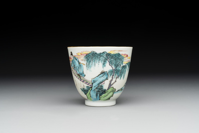 A fine Chinese famille rose 'Xi Xiang Ji' cup, Yongzheng