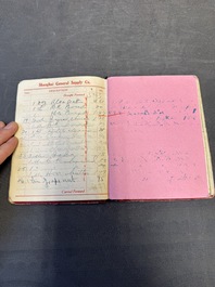 11 bulletins about the Cathay Hotel, a report of the Sino-Belgian Friendship Association and a pass book of Shanghai General Supply Co., 20th C.