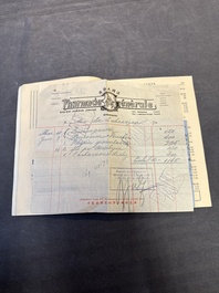 11 bulletins about the Cathay Hotel, a report of the Sino-Belgian Friendship Association and a pass book of Shanghai General Supply Co., 20th C.