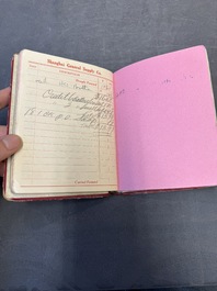 11 bulletins about the Cathay Hotel, a report of the Sino-Belgian Friendship Association and a pass book of Shanghai General Supply Co., 20th C.