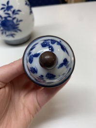 A rare Chinese blue and white vase and cover for the Thai market with the royal initials of King Rama V, 19th C.