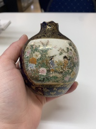 A fine Japanese Satsuma vase, Kinkozan 錦光山造 mark, Meiji, 19th C.