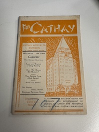 11 bulletins about the Cathay Hotel, a report of the Sino-Belgian Friendship Association and a pass book of Shanghai General Supply Co., 20th C.