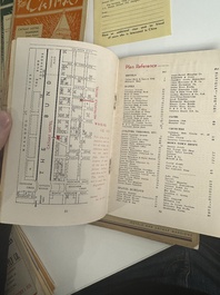 11 bulletins about the Cathay Hotel, a report of the Sino-Belgian Friendship Association and a pass book of Shanghai General Supply Co., 20th C.