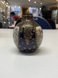 A fine Japanese Satsuma vase, Kinkozan 錦光山造 mark, Meiji, 19th C.