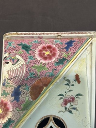 A pair of large Chinese famille rose figures on stands, Qianlong