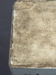 A pair of large Chinese famille rose figures on stands, Qianlong