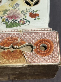 A pair of large Chinese famille rose figures on stands, Qianlong