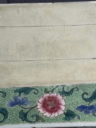 A pair of large Chinese famille rose figures on stands, Qianlong