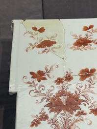 A pair of large Chinese famille rose figures on stands, Qianlong