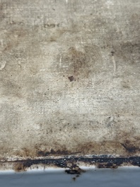 A pair of large Chinese famille rose figures on stands, Qianlong