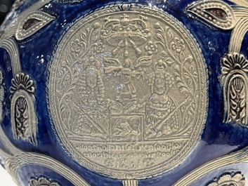 A Westerwald stoneware 'William and Mary' jug, dated 1693