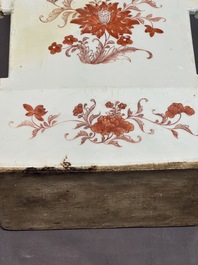 A pair of large Chinese famille rose figures on stands, Qianlong