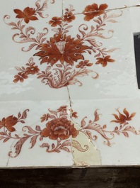 A pair of large Chinese famille rose figures on stands, Qianlong