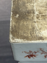 A pair of large Chinese famille rose figures on stands, Qianlong