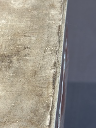 A pair of large Chinese famille rose figures on stands, Qianlong