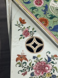 A pair of large Chinese famille rose figures on stands, Qianlong