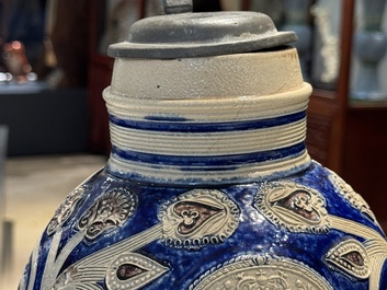 A Westerwald stoneware 'William and Mary' jug, dated 1693