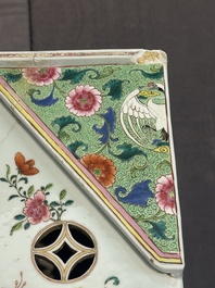 A pair of large Chinese famille rose figures on stands, Qianlong