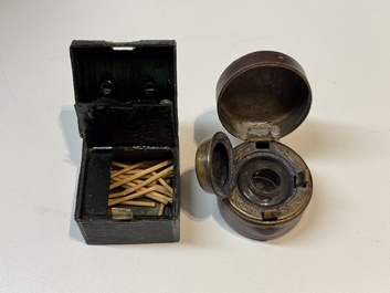 A burlwood- and rosewood veneered travel writing box, Pearce Maker 77 Cornhill London, dated 31st Dec. 1859