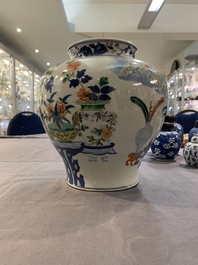 A Chinese wucai vase and seven blue and white jarlets, 19th C.