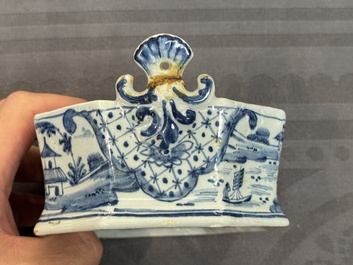 Two blue and white Dutch Delft butter tubs, 18th C.